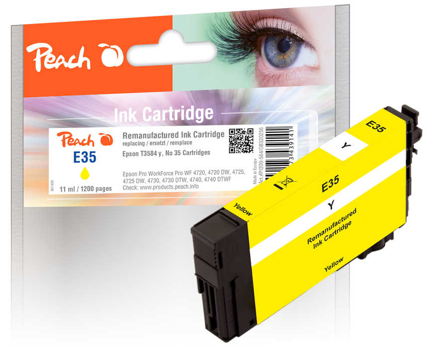 Peach E35 Druckerpatrone ye ersetzt Epson T3584, No. 35 y, C13T35844010 für z.B. Epson WorkForce Pro WF -4720 DWF, Epson WorkForce Pro WF -4720