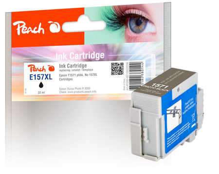 Peach E157 Druckerpatrone XL bkph ersetzt Epson T1571PHBK, C13T15714010 für z.B. Epson Stylus Photo R 3000