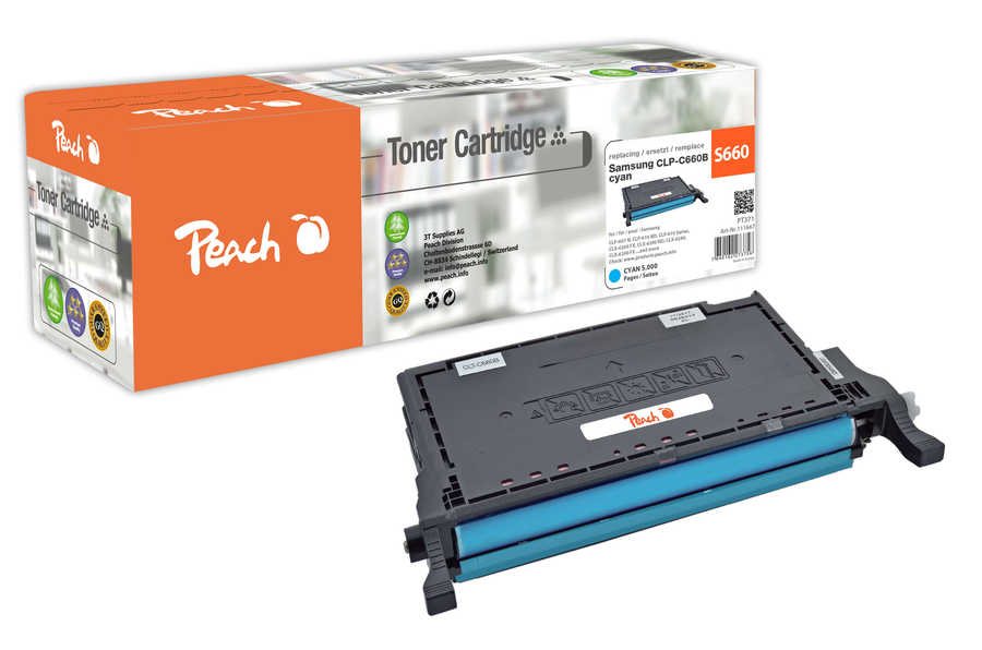 Peach S660 Toner XL cy ersetzt Samsung CLP-C660B/ELS, ST885A für z.B. Samsung CLP -607 N, Samsung CLP -610 ND, Samsung CLP -610