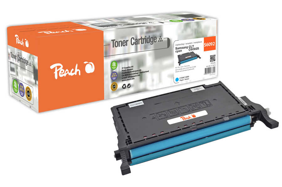 Peach S609 Toner cy ersetzt Samsung CLT-C6092S/ELS, SU082A für z.B. Samsung CLP -770 ND, Samsung CLP -775 ND, Samsung CLP -775 N