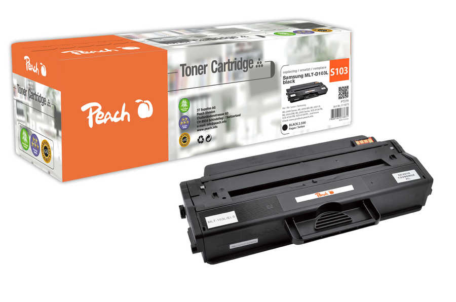 Peach S103 Toner XL bk ersetzt Samsung MLT-D103L für z.B. Samsung ML -2900, Samsung ML -2950 ND, Samsung ML -2950 NDR, Samsung ML -2951 D