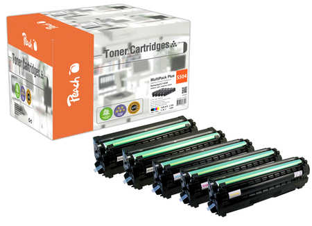 Peach S504 5 Toner (2*bk, c/m/y) ersetzt Samsung CLT-P504C, SU400A für z.B. Samsung CLP -410, Samsung CLP -415 N, Samsung CLP -415 NW
