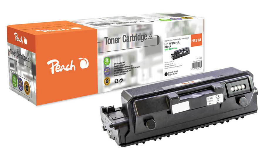 Peach HP 331 A Toner bk ersetzt HP No. 331A, W1331A für z.B. HP Laser 408 dn, HP Laser MFP 432 fdn