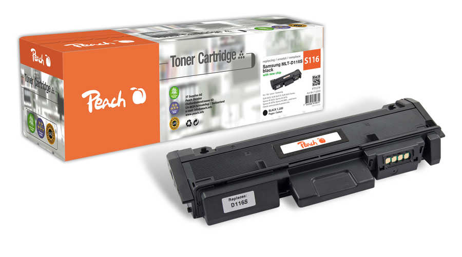 Peach S116 Toner bk ersetzt Samsung MLT-D116S/ELS, SU840A für z.B. Samsung SLM 2625, Samsung SLM 2625 D, Samsung SLM 2625 F, Samsung SLM 2625 FN