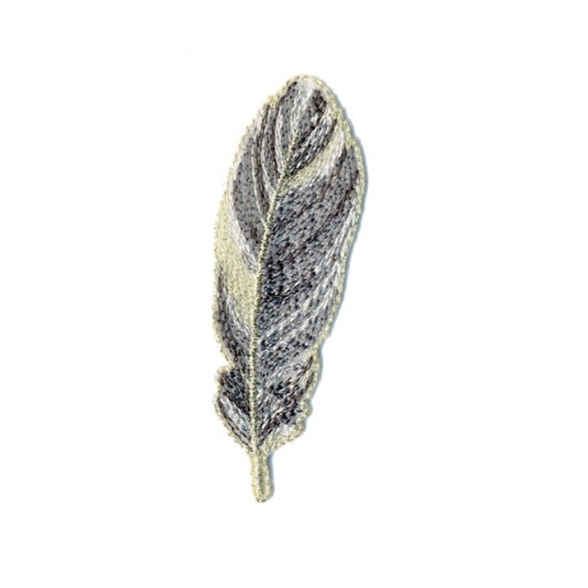 Applikation Silberne Feder, grau
