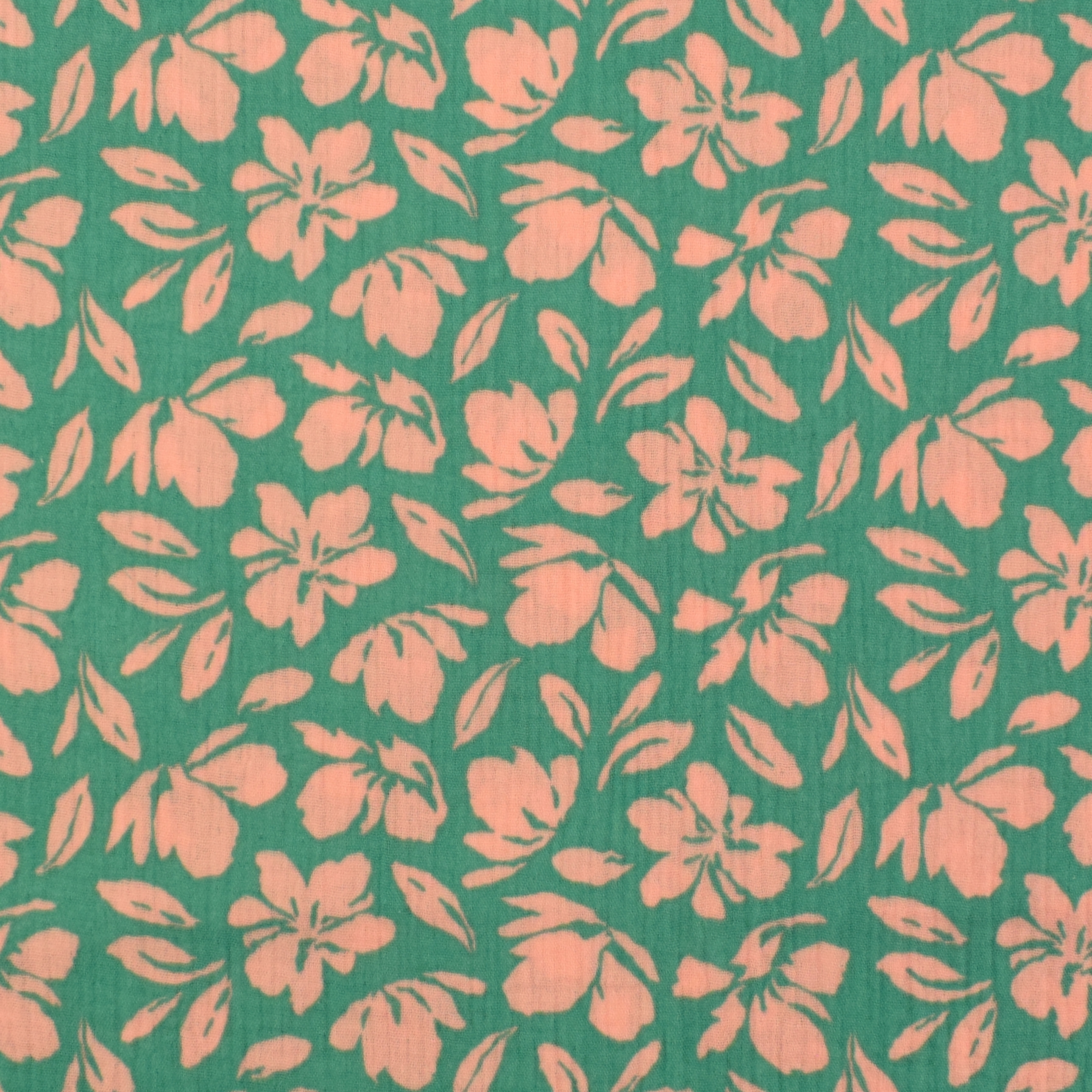 Baumwoll Musselin Orchideen, grün