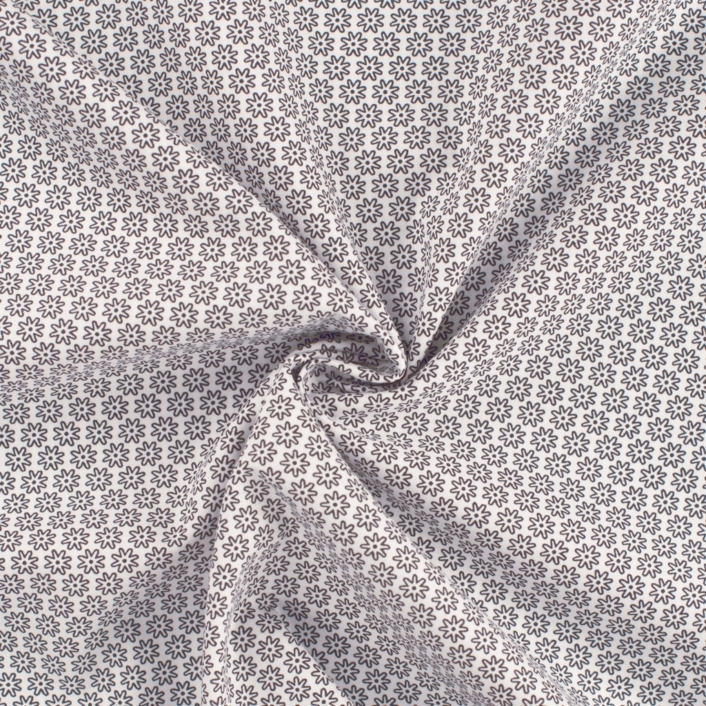 Baumwoll Popeline The Flowers, weiß