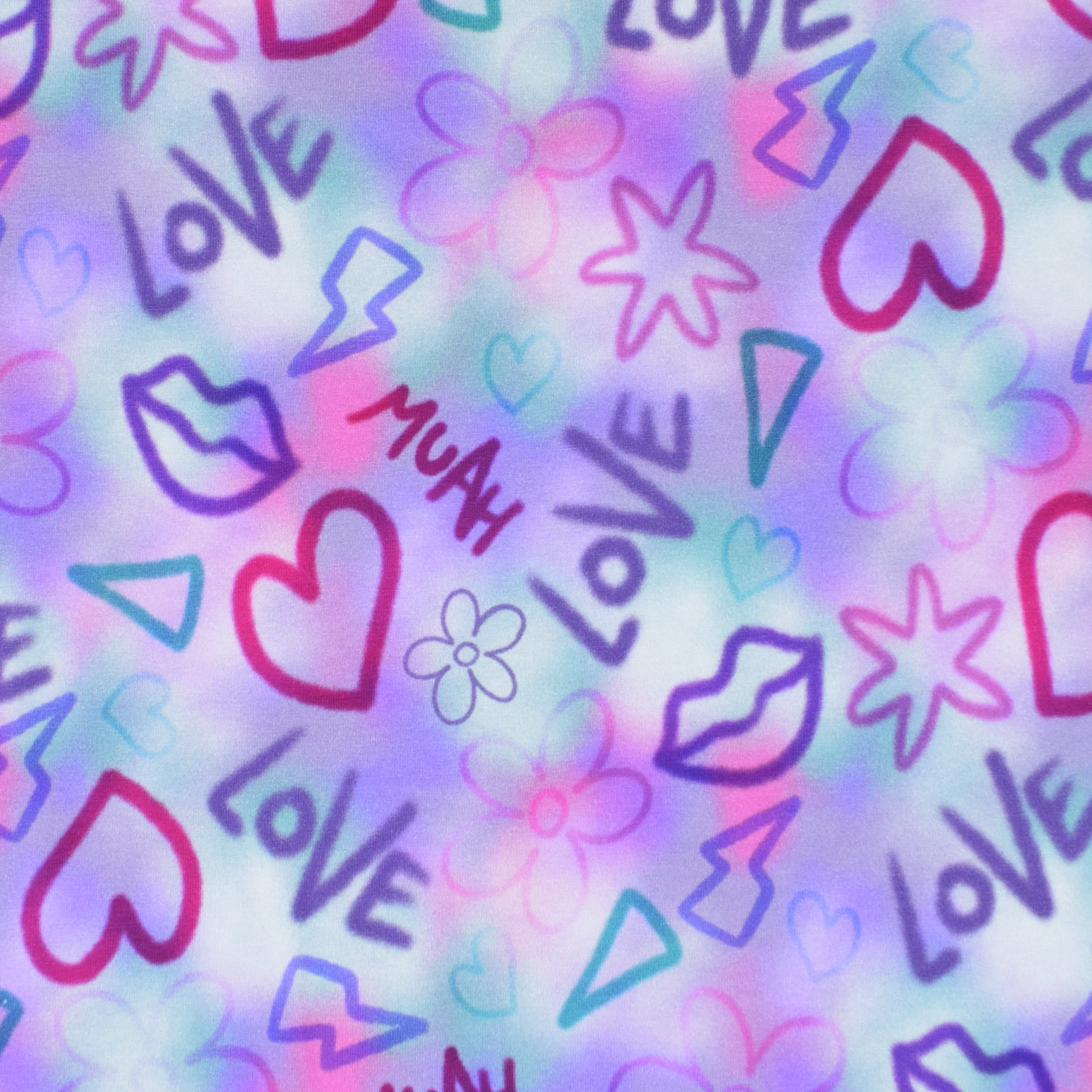 Baumwolljersey Girly Graffiti, helllila