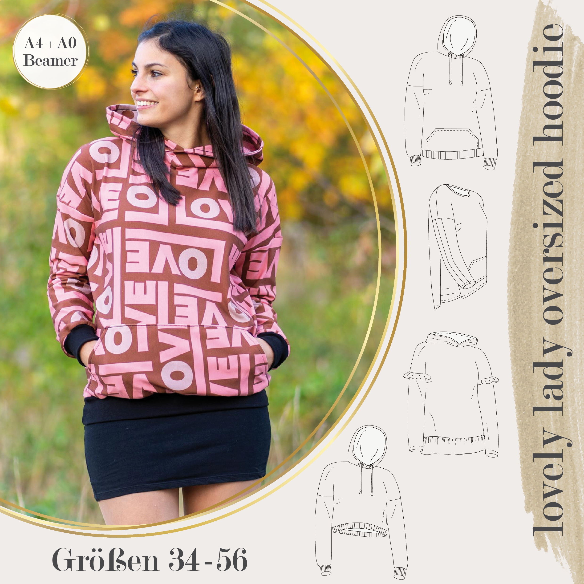 E-Book LovelySewDesign Lovely Lady Oversize Hoodie A0/Beamer-Version