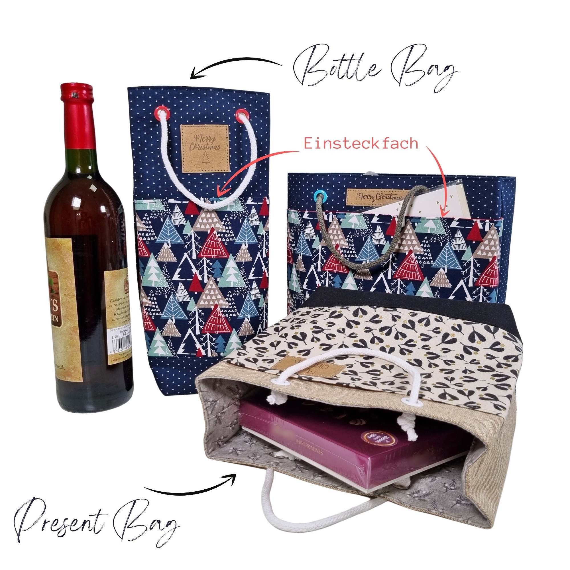 Freebook Unikati Bottle Bag und Present Bag