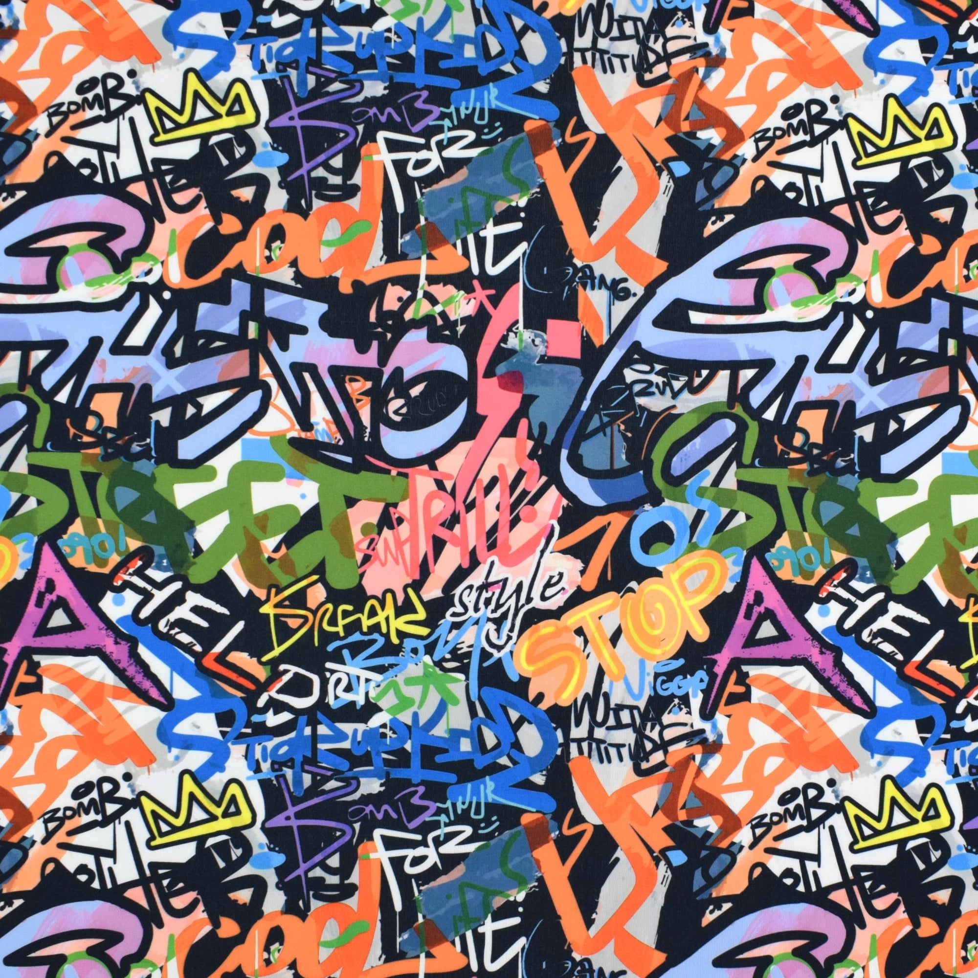 Funktionsjersey Graffiti, schwarz