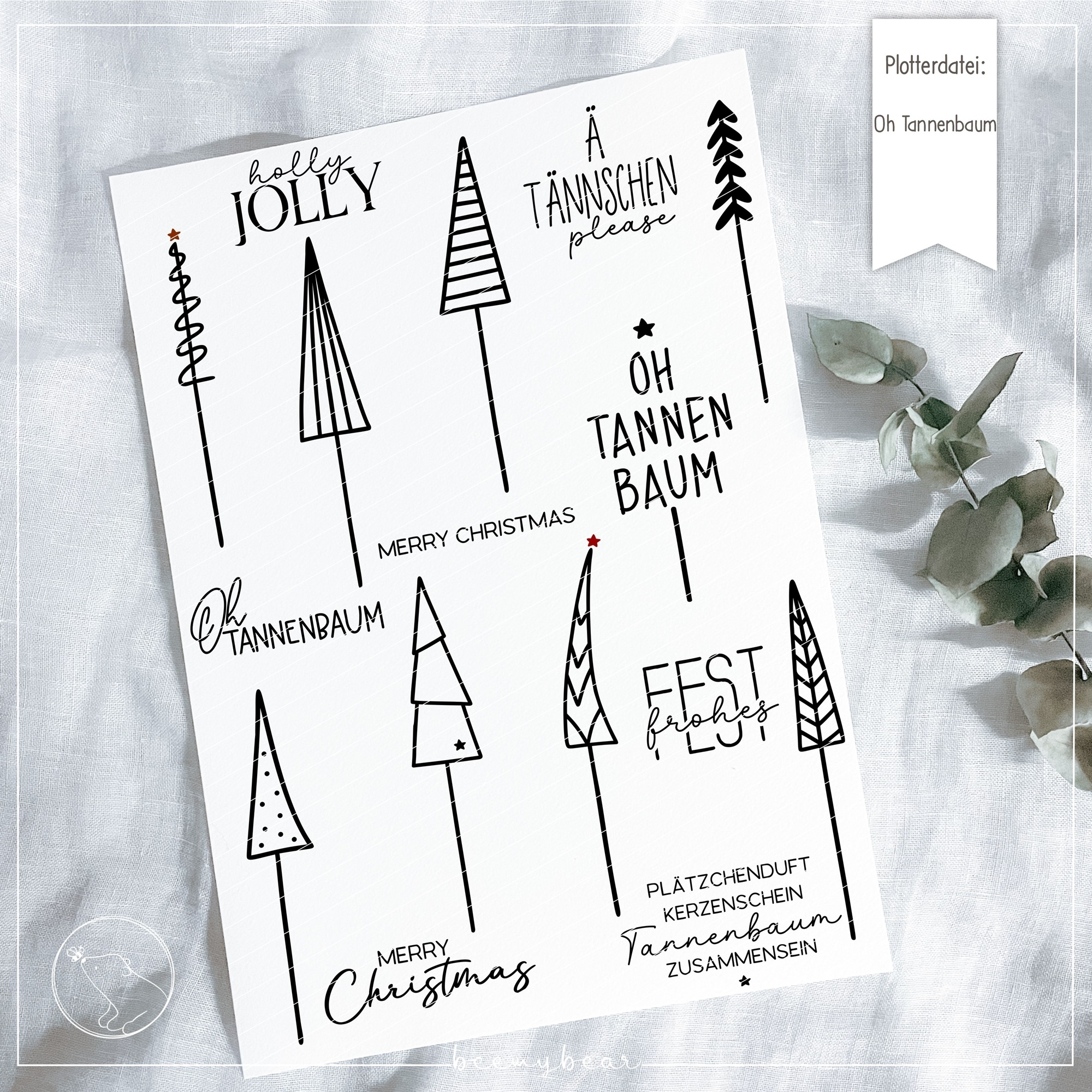 Plotterdatei beemybear Oh Tannenbaum