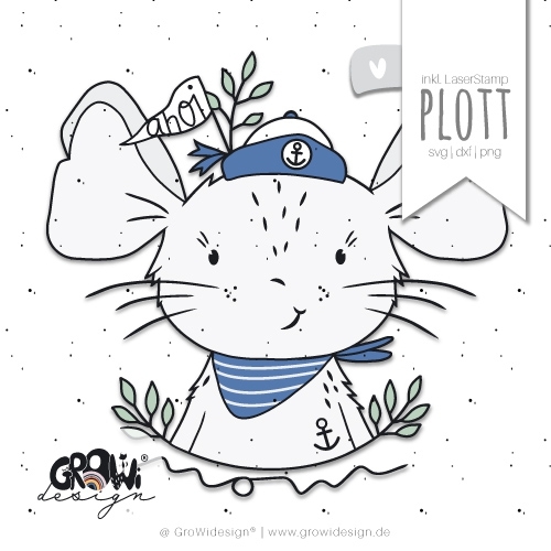 Plotterdatei GroWiDesign Ahoi Maus