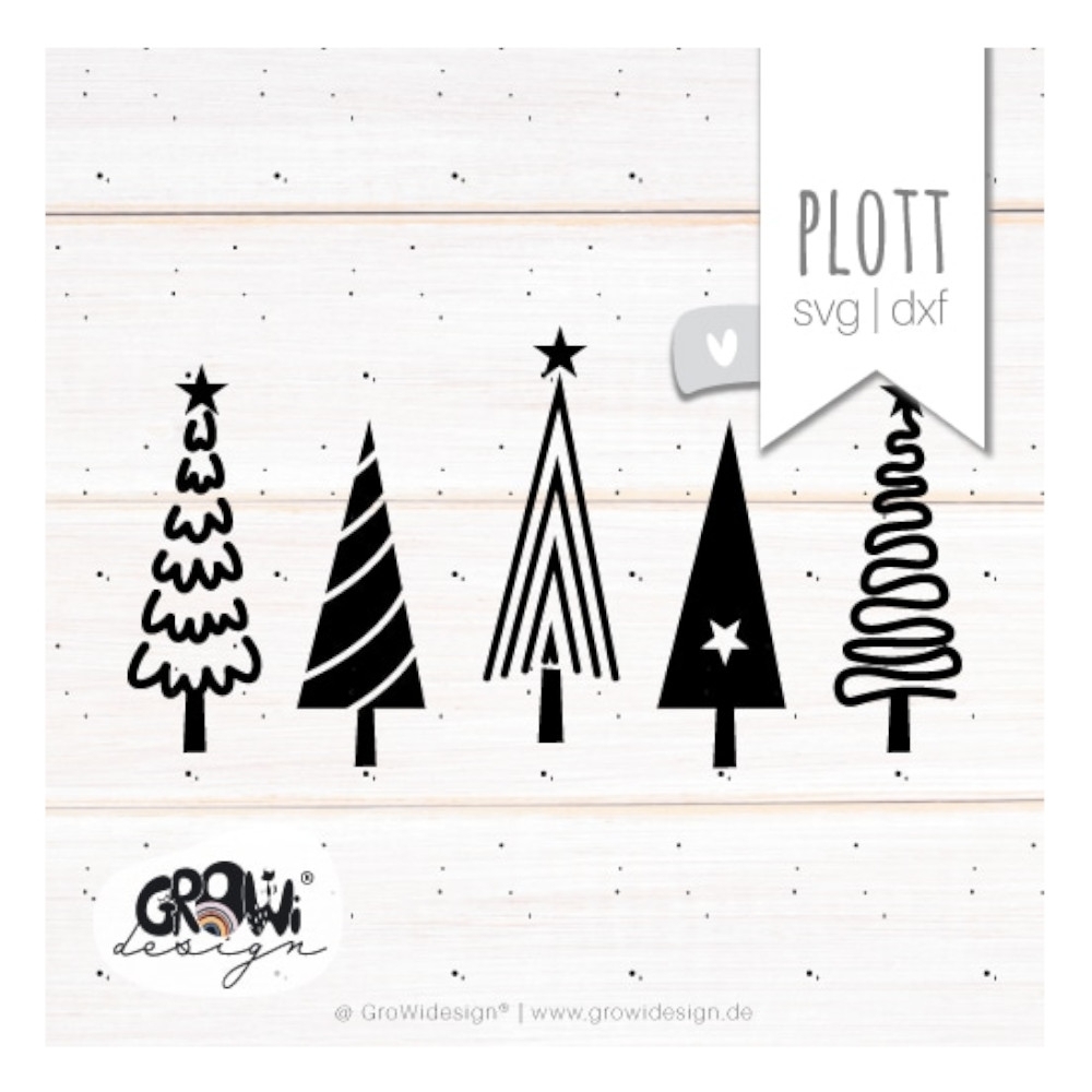 Plotterdatei GroWiDesign Weihnachtsbäume