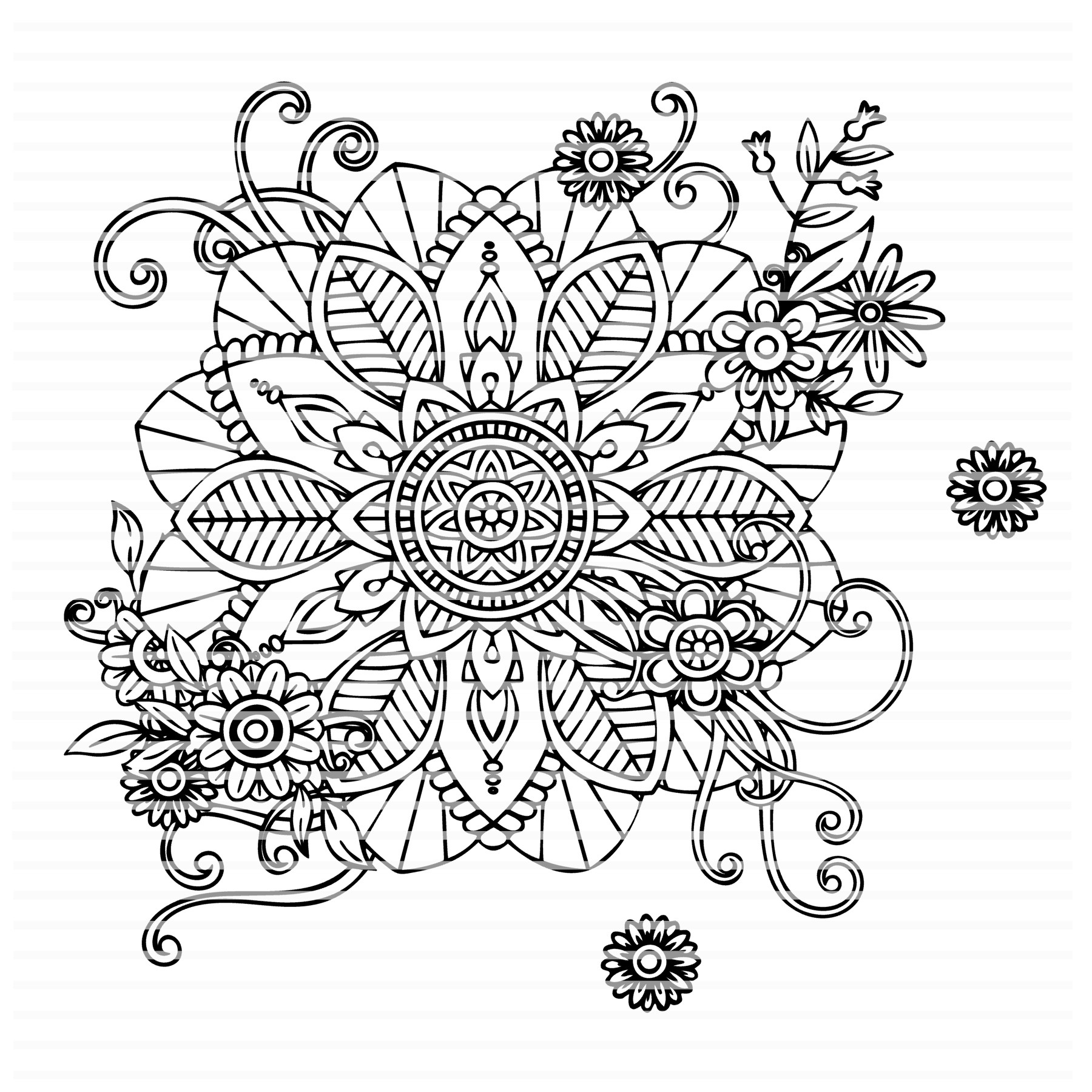 Plotterdatei Löwenjunges Mandalablume private Lizenz