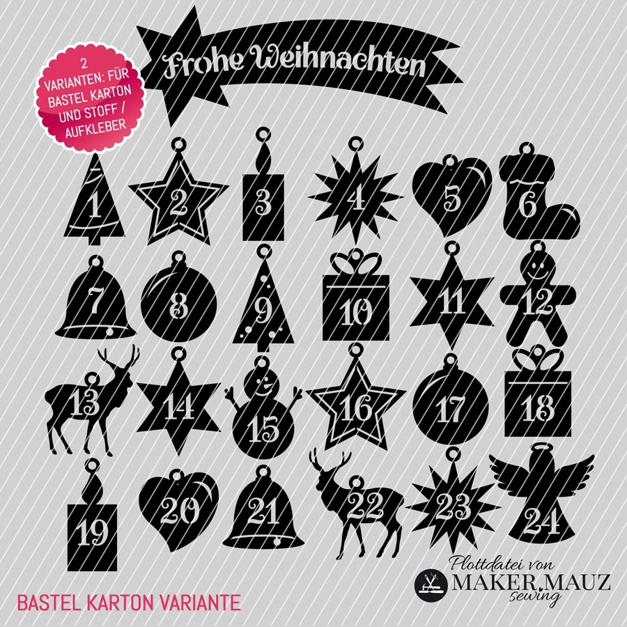 Plotterdatei Maker Mauz Adventskalender
