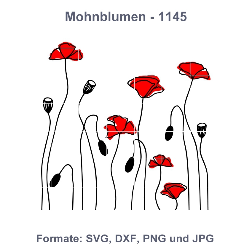 Plotterdatei Rock Queen Mohnblumen