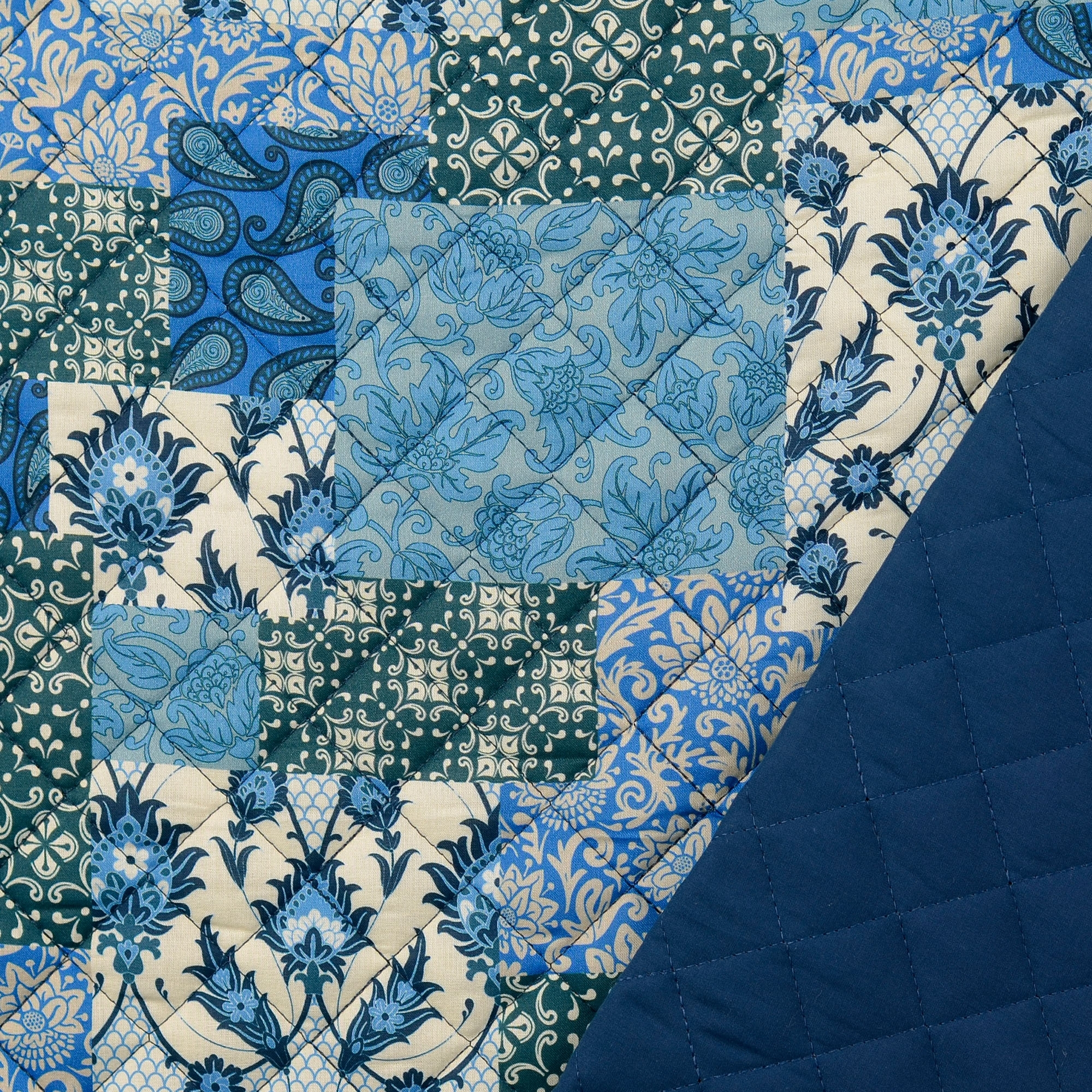 Popeline Stepper Paisley, blau