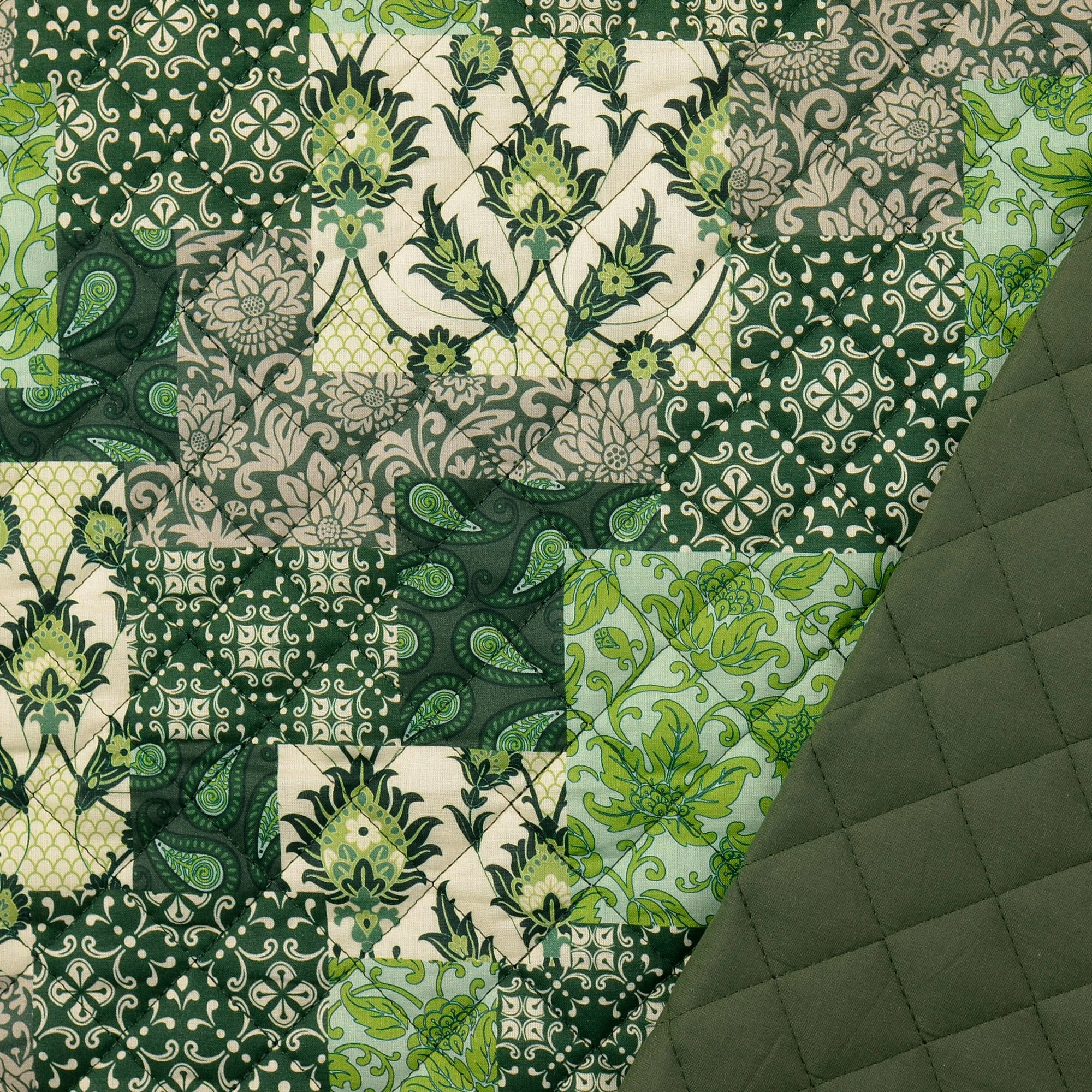 Popeline Stepper Paisley, grün