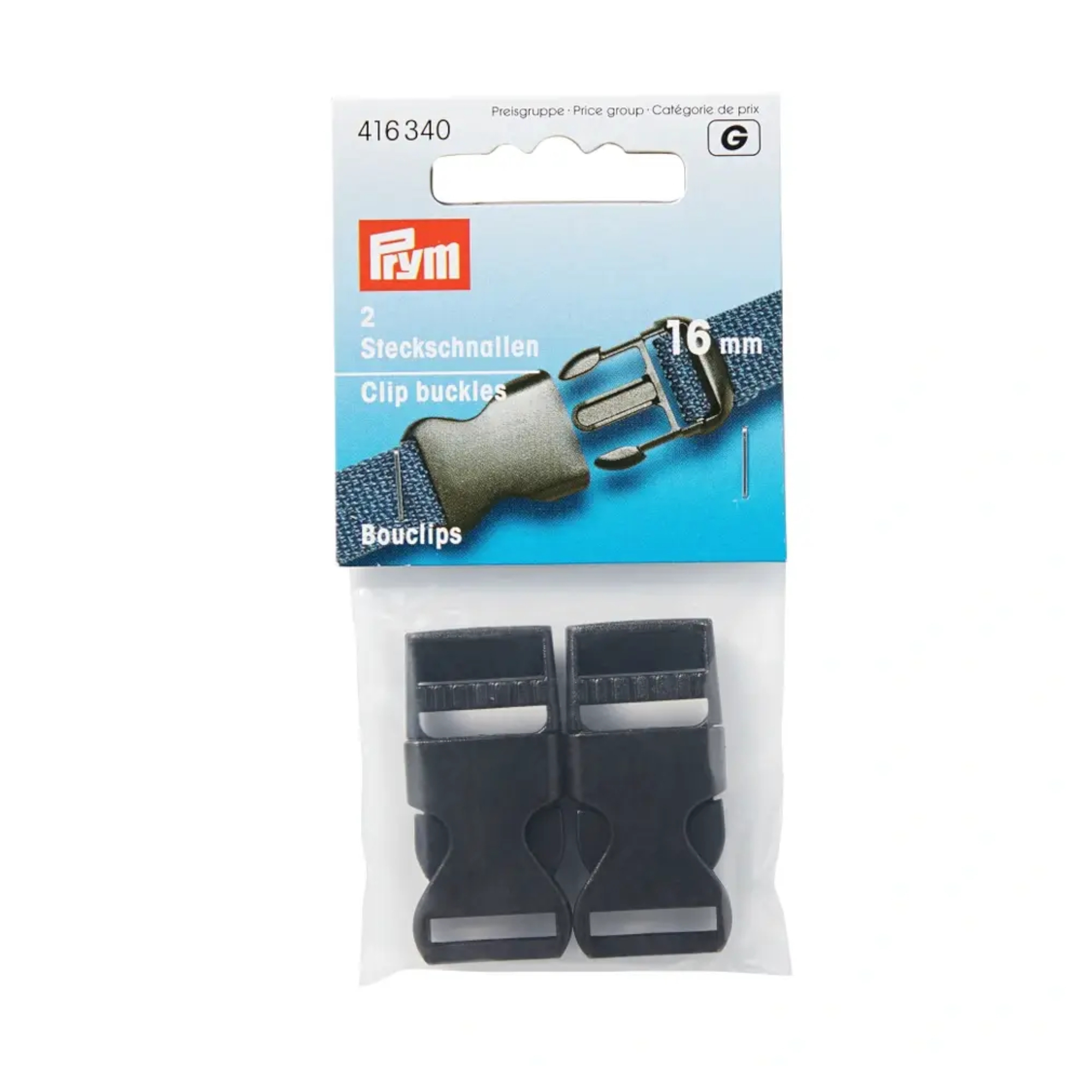 Prym Steckschnalle, 16 mm schwarz