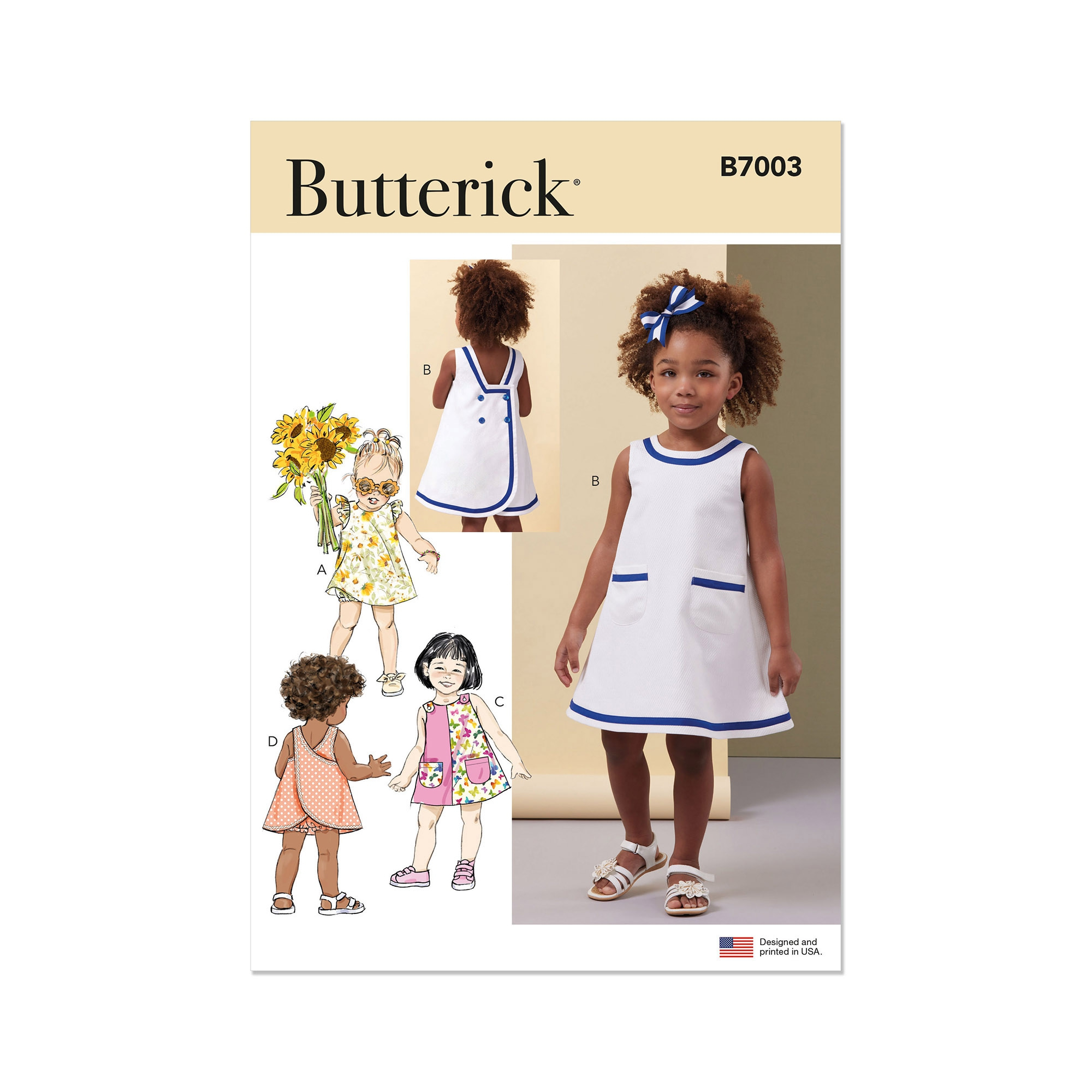 Schnittmuster Butterick Kinder-Kleider & Hosen 7003 Gr. 1/2 - 4 Jahre