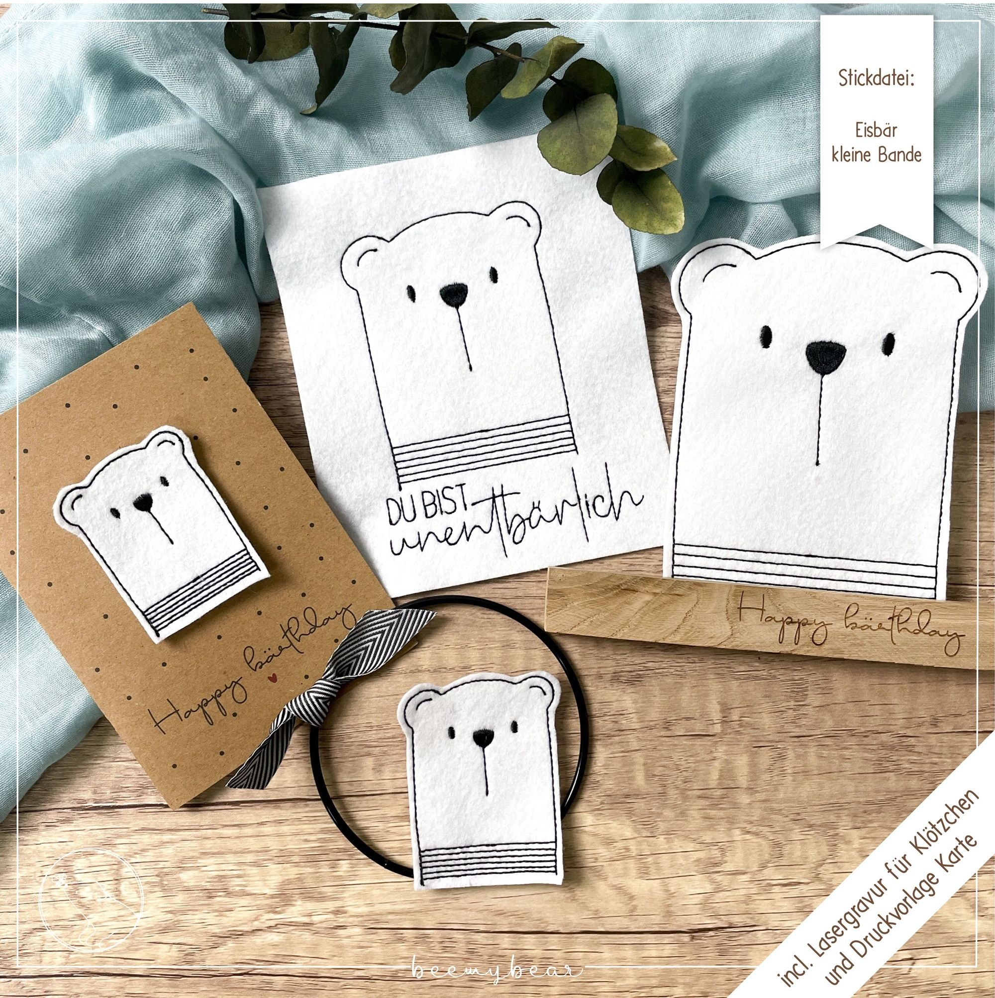 Stickdatei beemybear Eisbär - kleine Bande