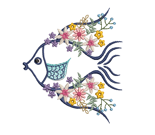 Stickdatei Fadenstark Fisch Boho