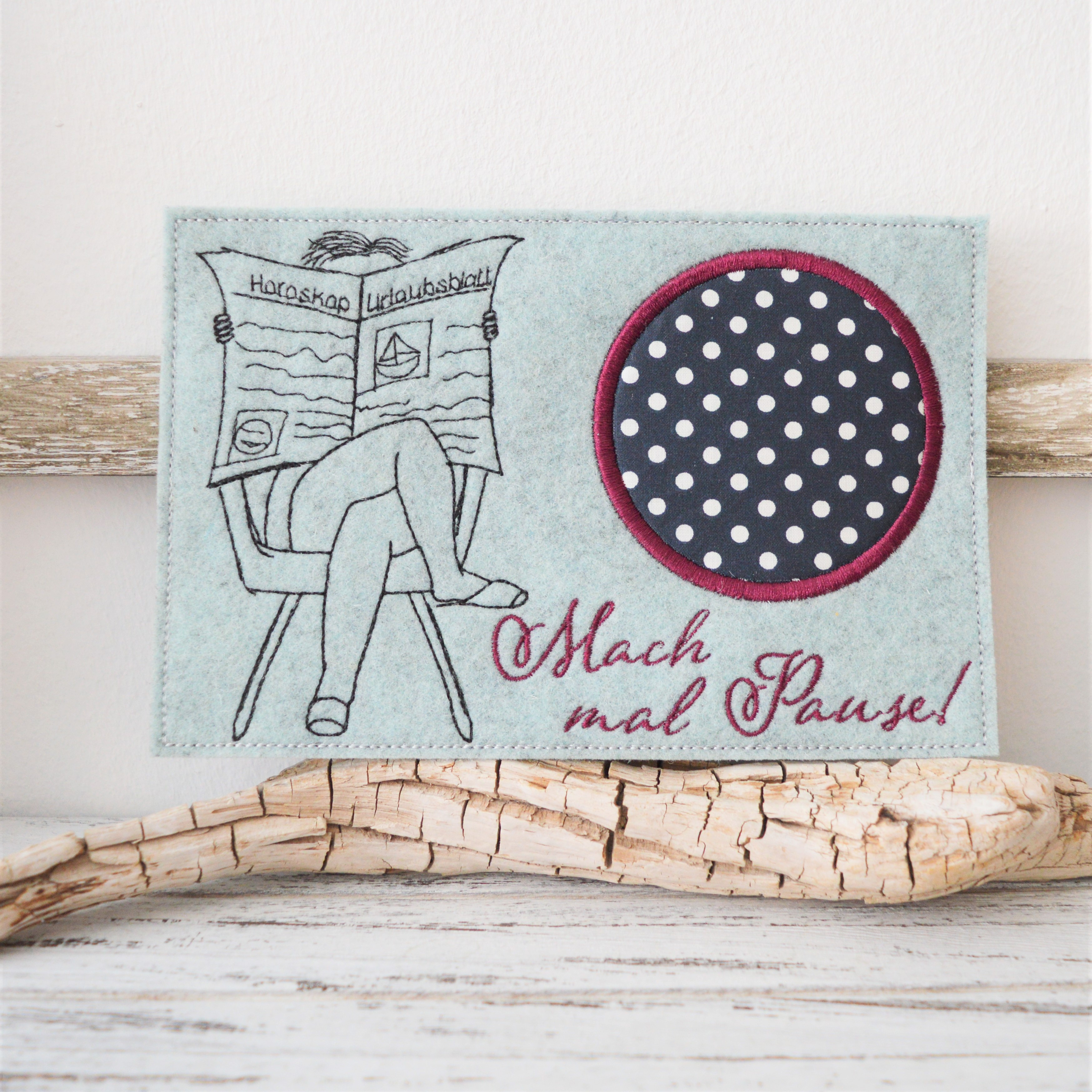 Stickdatei Fadenstark Mugrug Pause