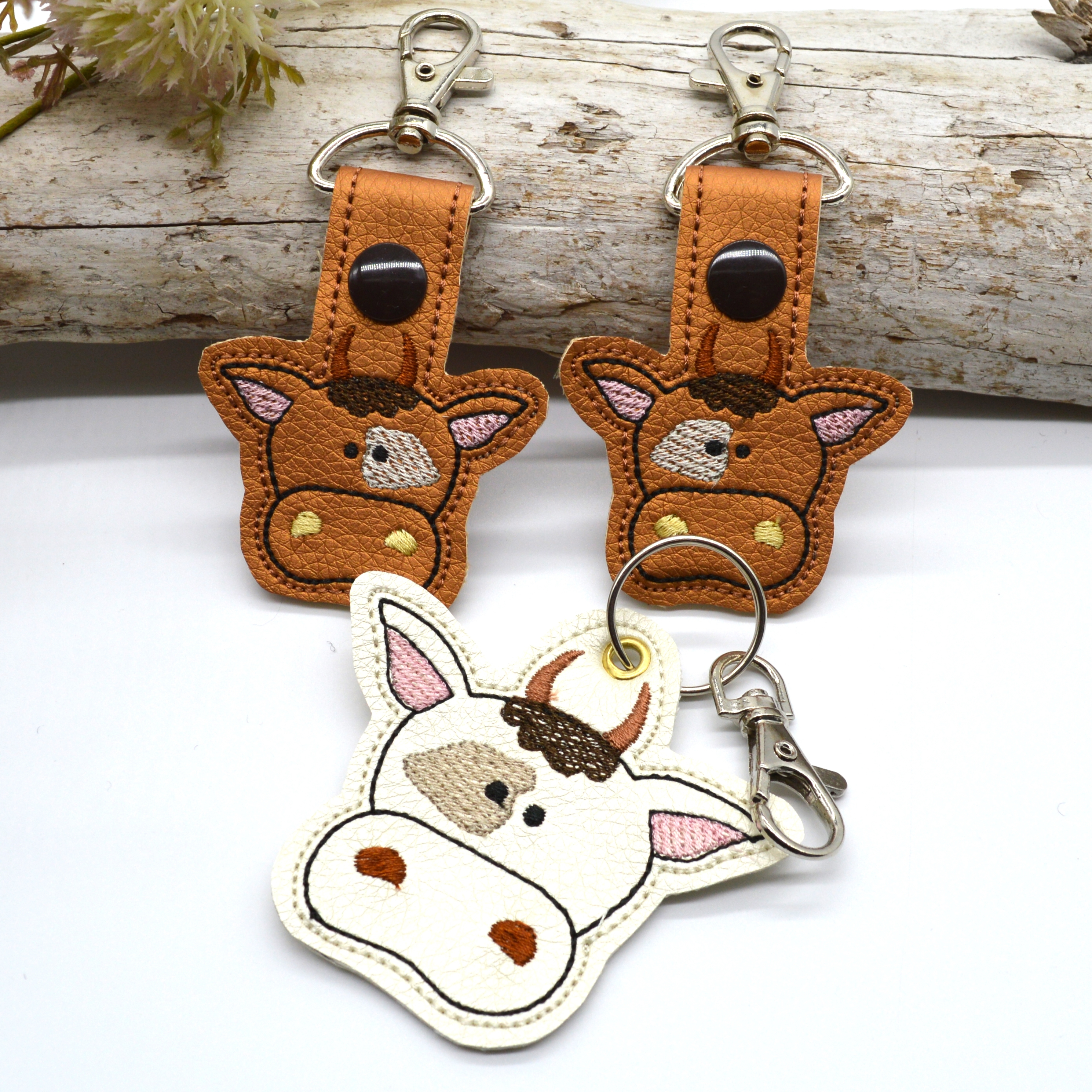 Stickdatei Fadenstark Schlüsselanhänger Kuh