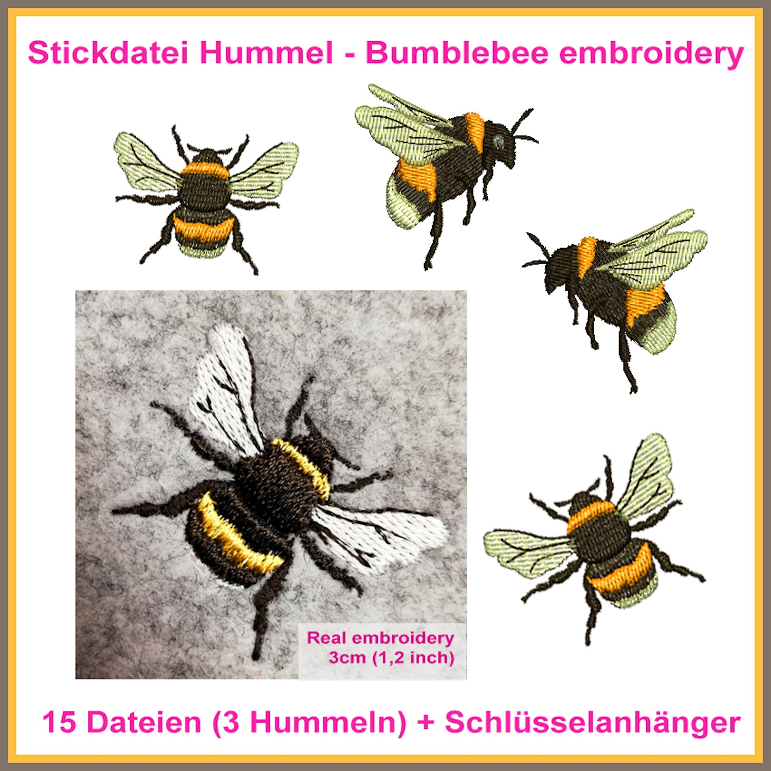 Stickdatei Rock Queen Bumblebee-Hummel