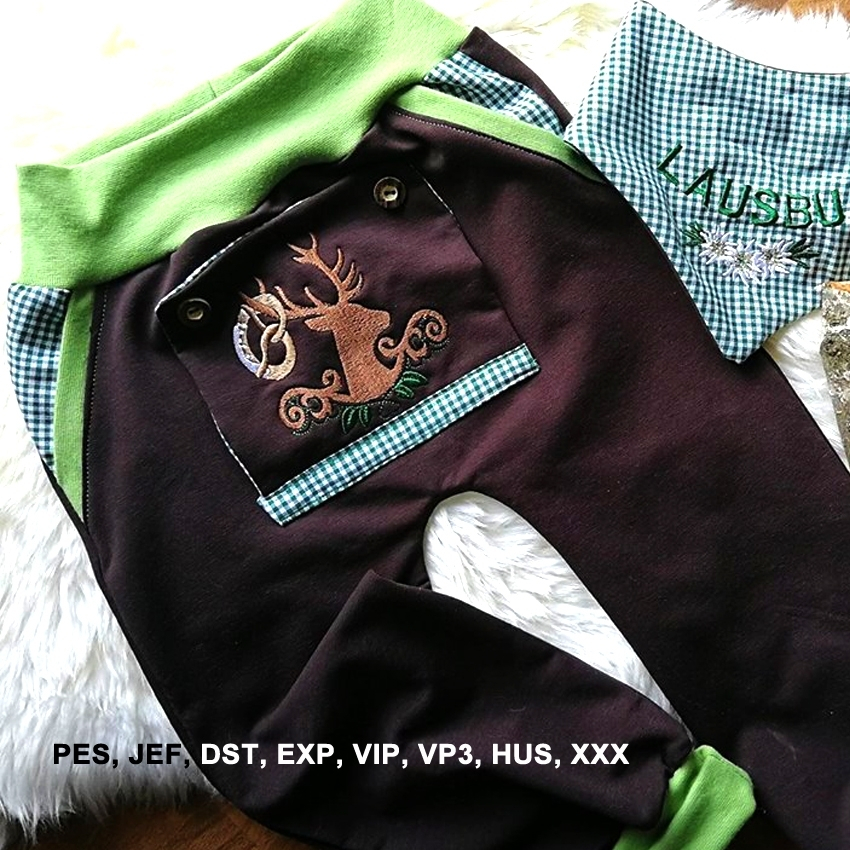 Stickdatei Rock Queen Hirsch mit Breze