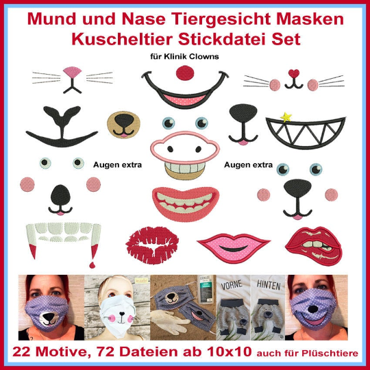 Stickdatei Rock Queen Mund-Nase