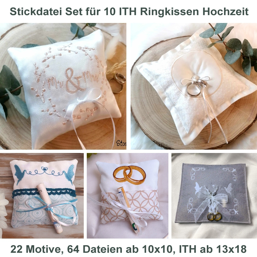 Stickdatei Rock Queen Ringkissen Set 1