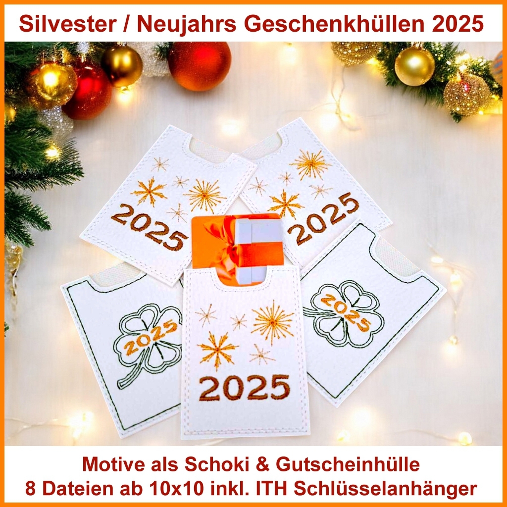 Stickdatei Rock Queen Silvester / Neujahrs Geschenkhüllen 2025