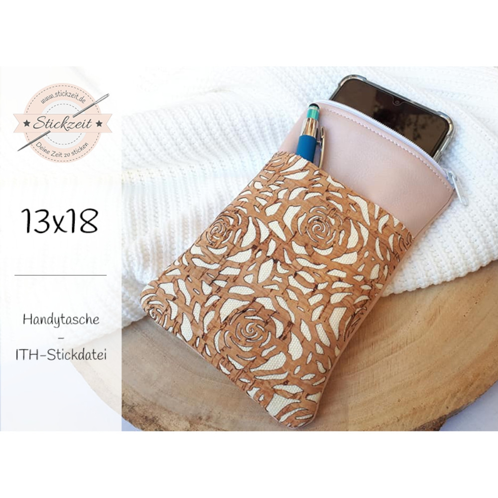 Stickdatei Stickzeit Handytasche ITH