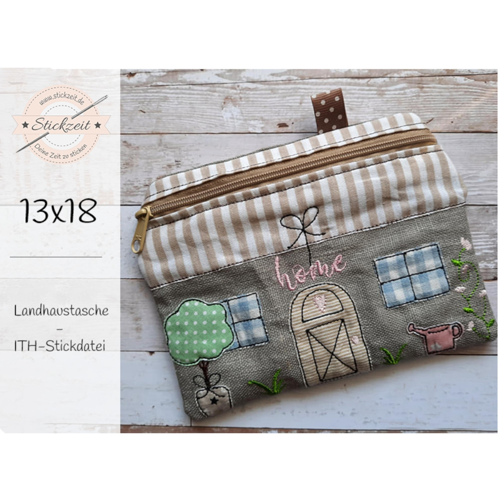 Stickdatei Stickzeit Landhaustasche ITH