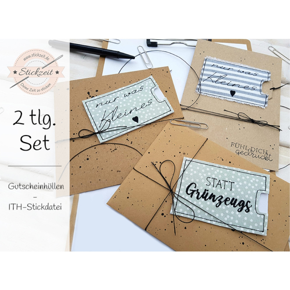 Stickdatei Stickzeit Nur was Kleines Gutscheinhüllen