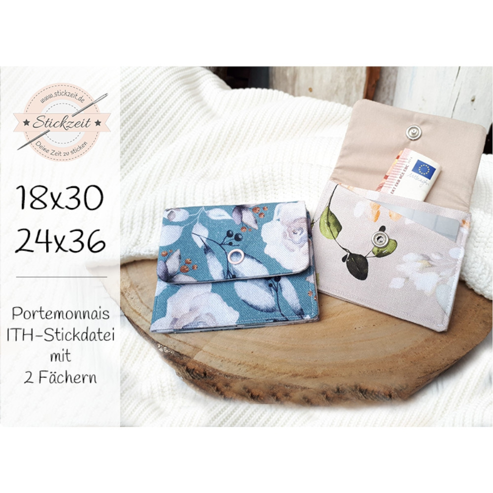 Stickdatei Stickzeit Portemonnaie ITH