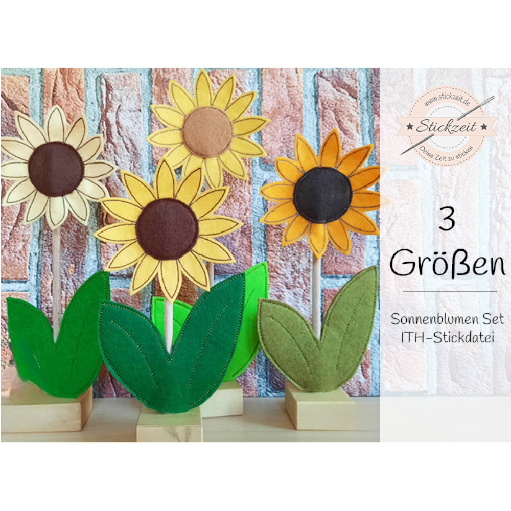 Stickdatei Stickzeit Sonnenblumen Set ITH