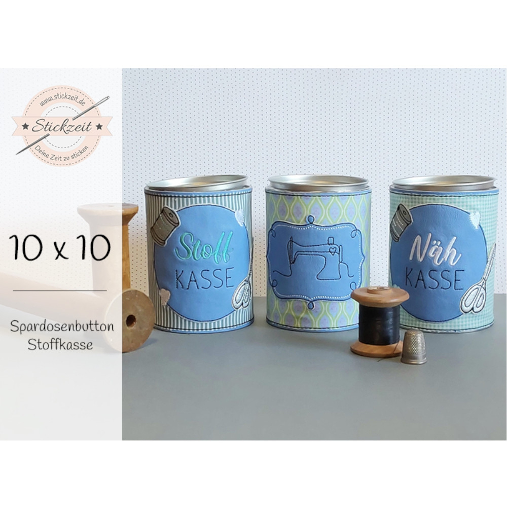 Stickdatei Stickzeit Spardosenbutton Stoffkasse Doodle