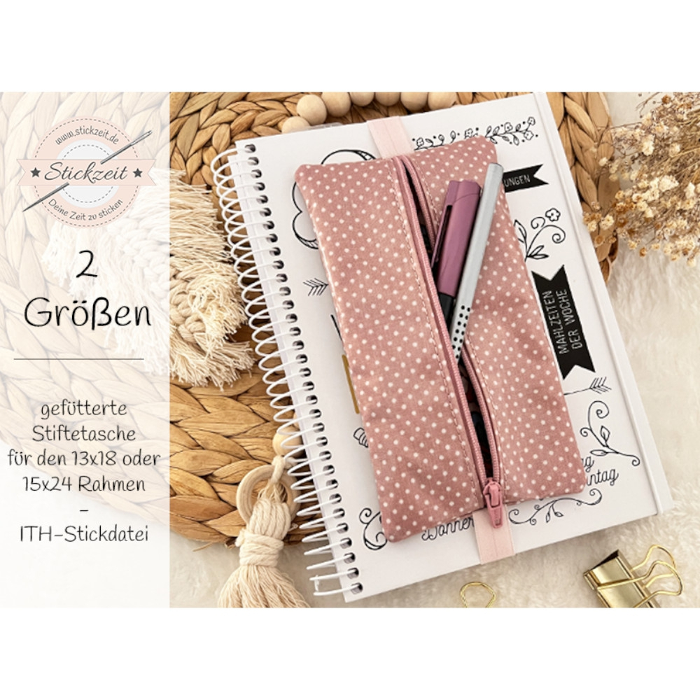 Stickdatei Stickzeit Stiftetasche gefüttert ITH