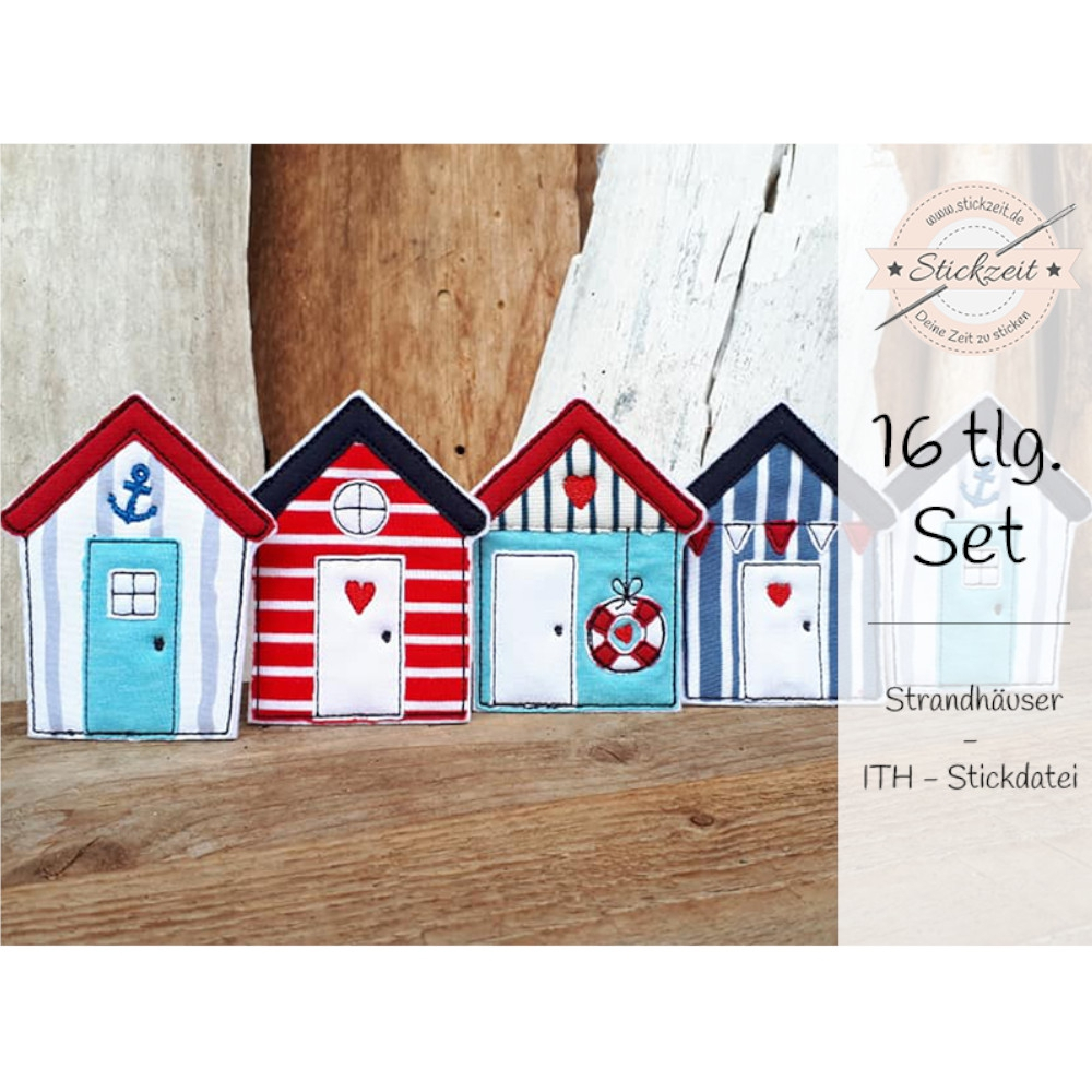 Stickdatei Stickzeit Strandhäuser ITH