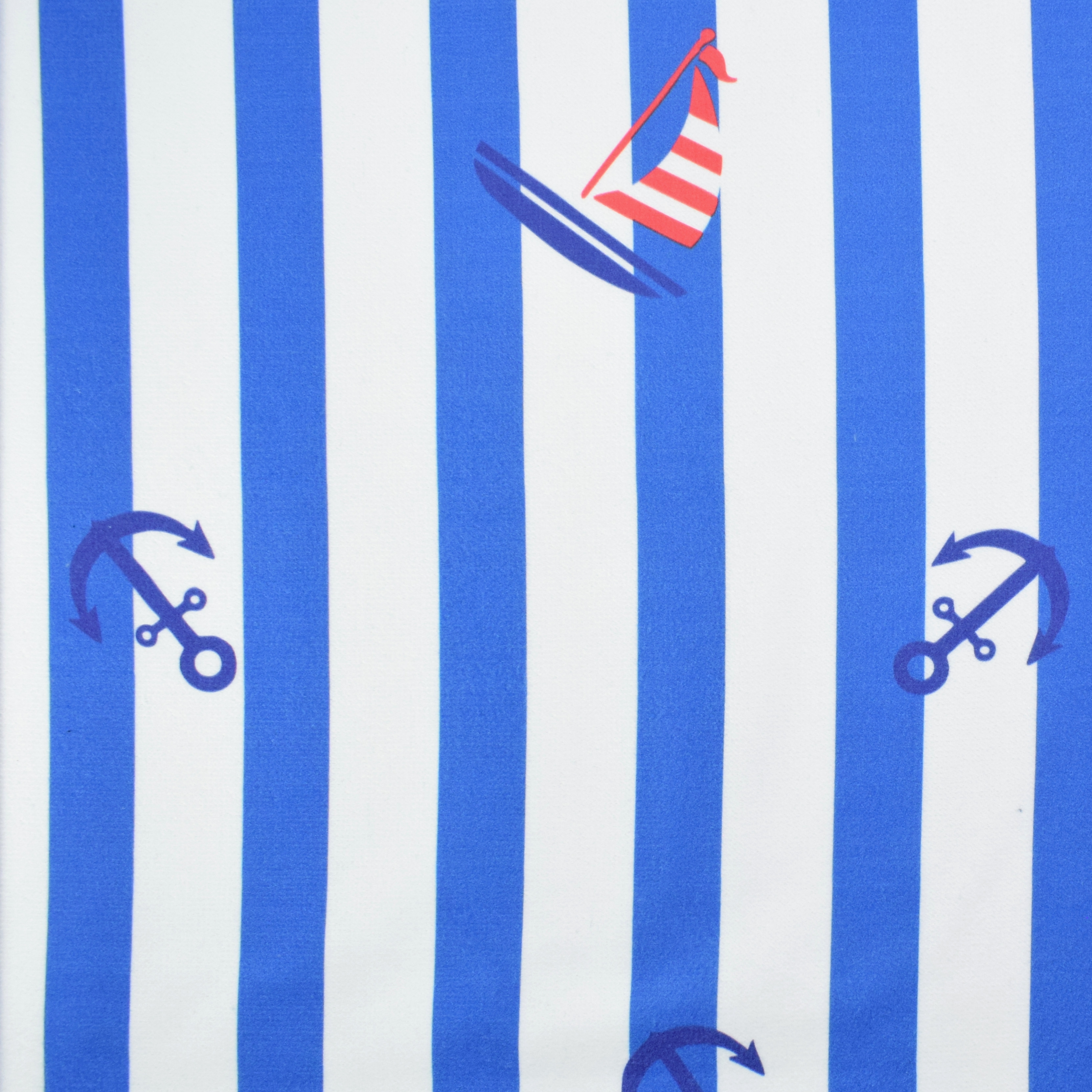 Strandtuch Frottee Maritim, weiss - royalblau