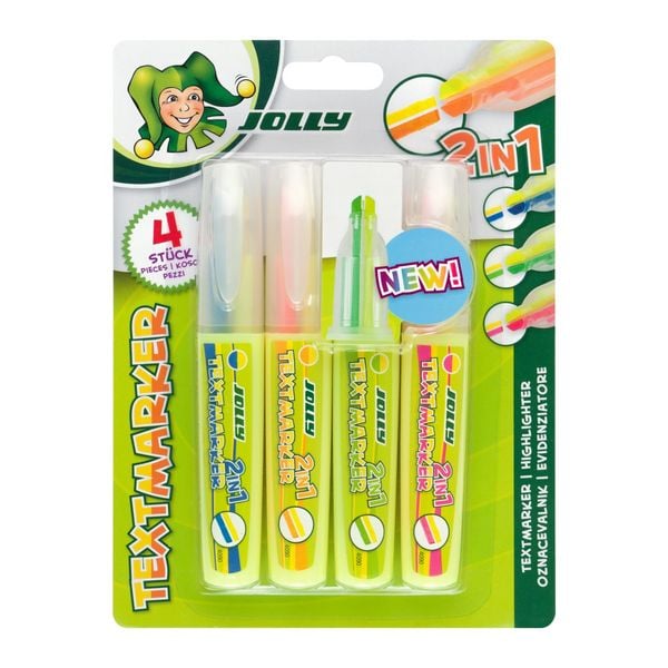 JOLLY Textmarker Textmarker 2in1, 4er Set
