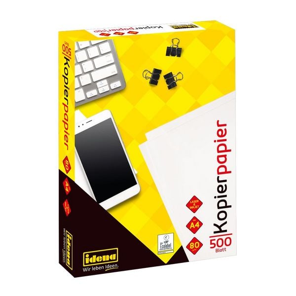 Idena Kopierpapier 80g/m² weiß DIN A4 500 Blatt