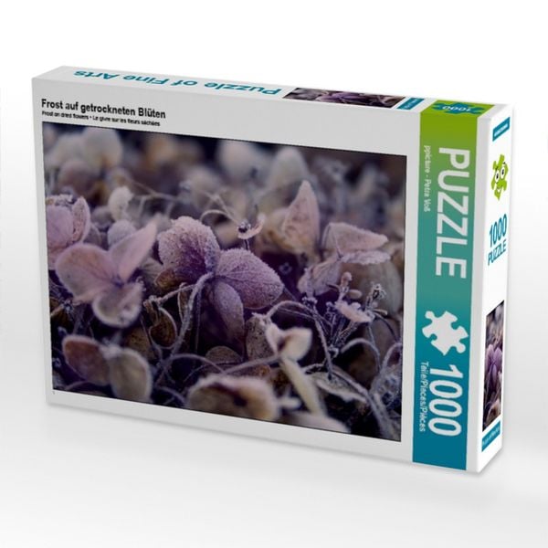 CALVENDO Puzzle Frost auf getrockneten Blüten 1000 Teile Lege-Größe 64x48cm Foto-Puzzle für glückliche Stunden