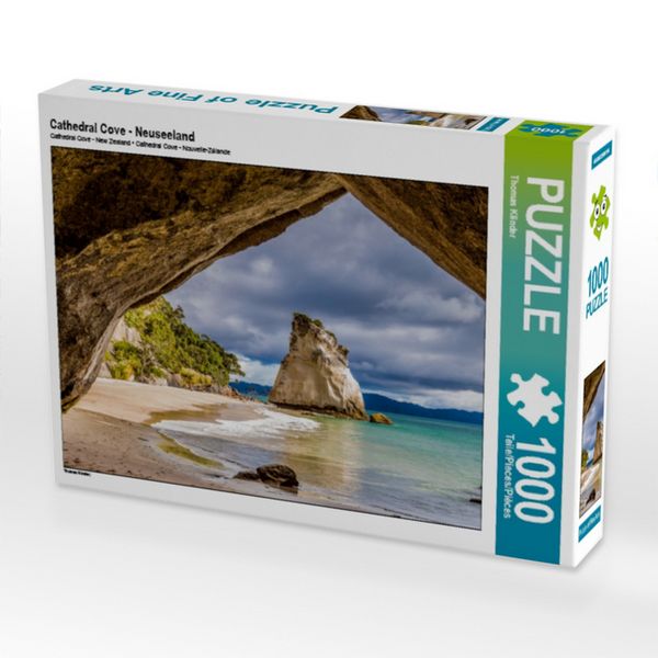 CALVENDO Puzzle Cathedral Cove - Neuseeland 1000 Teile Puzzle quer 1000 Teile Lege-Größe 64 × 48 cm Foto-Puzzle für glückliche Stunden