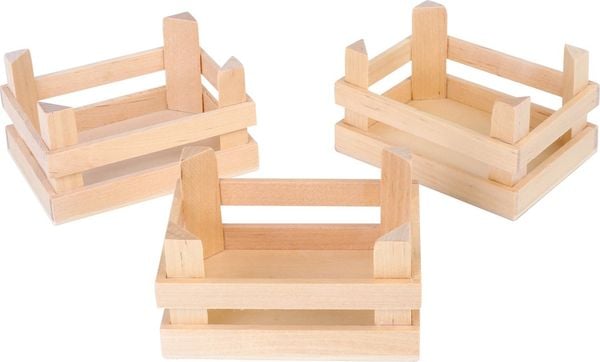 small foot 1808 - Holzkiste natur, klein, Zubehör für Kaufladen