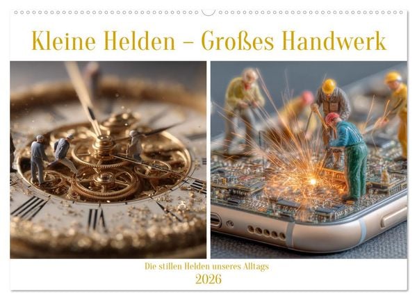 Kleine Helden – Großes Handwerk (Wandkalender 2026 DIN A2 quer), CALVENDO Monatskalender