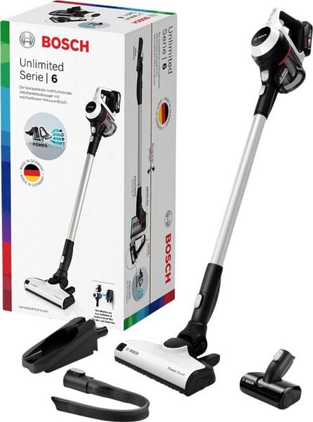 Bosch Haushalt Unlimited BKS611MTB Akku-Handstaubsauger inkl. Akku, inkl. Ladegerät, inkl. Mini-Turbobürste, Beutellos